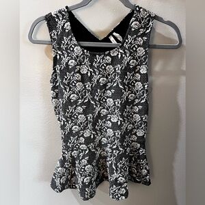 Frenchi Floral Black and White Women's Top